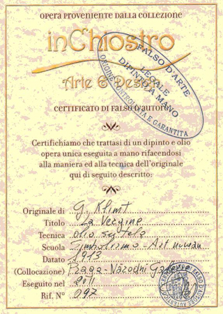 Certificato di falso d'autore